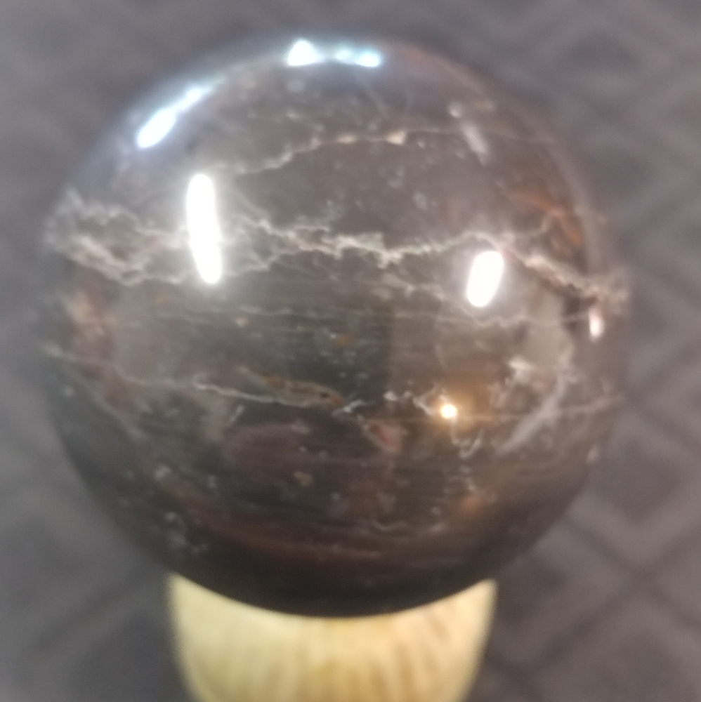 Flint Ball - Black Moonstone Sphere